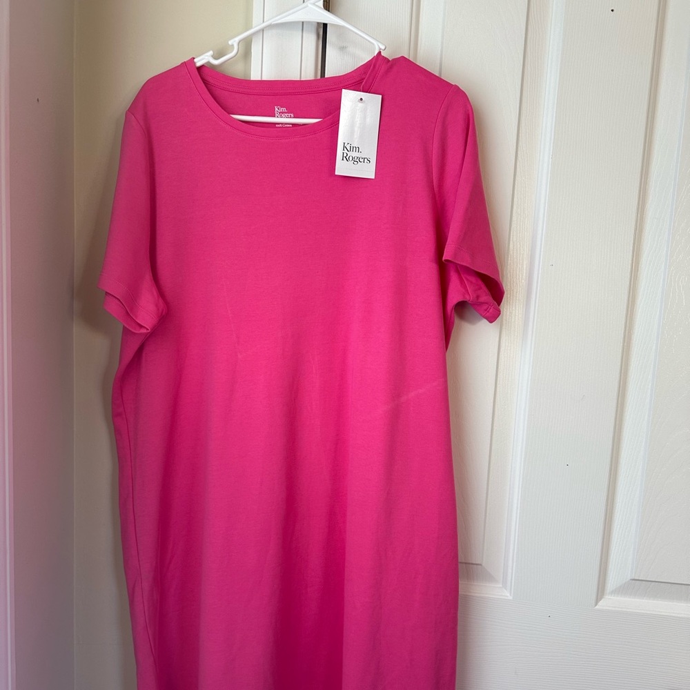 Kim Rogers XL Pink TShirt Dress. NWT